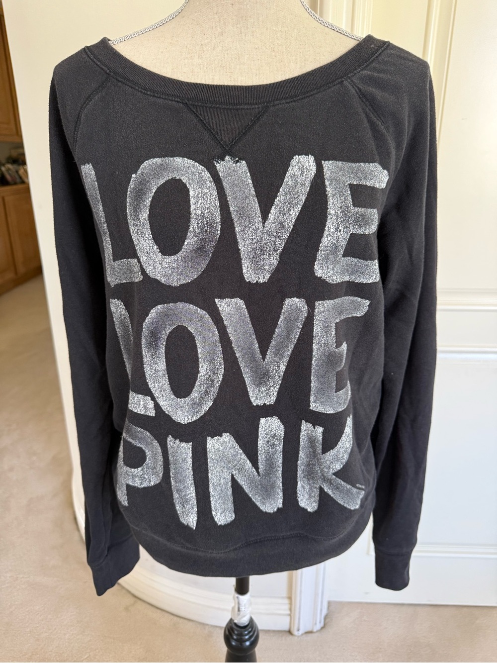 Victoria’s Secret LOVE PINK Black Graphic Sweatshirt